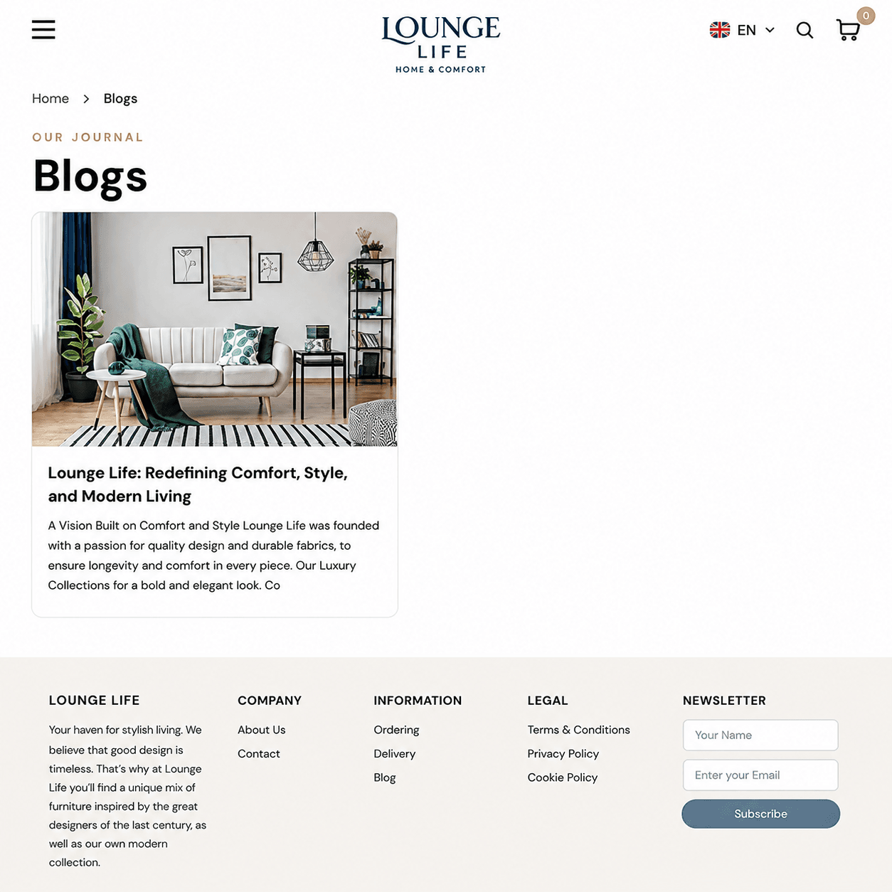 Lounge Life E-Commerce Marketplace