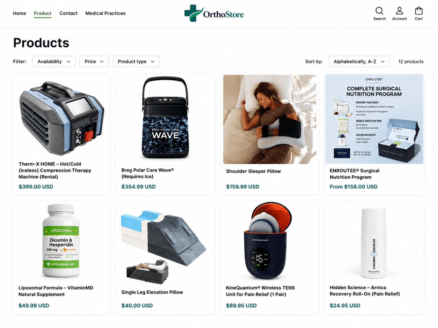 OrthoStore: Healthcare E Commerce Web App