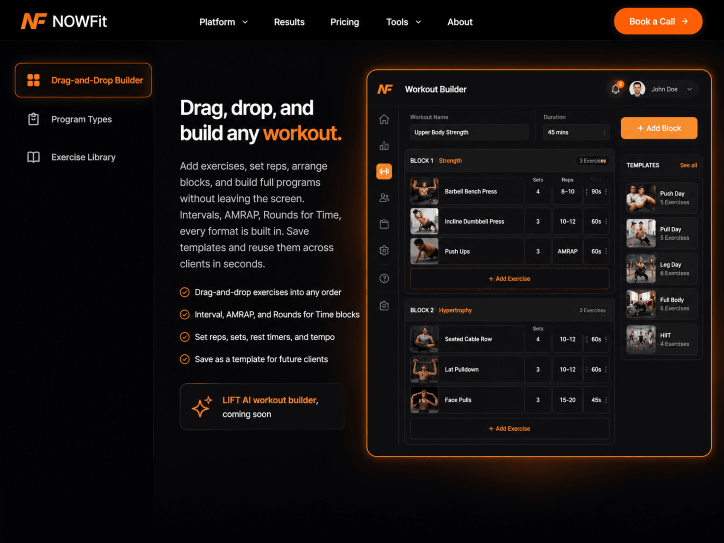 NowFit: Fitness Coaching Platform