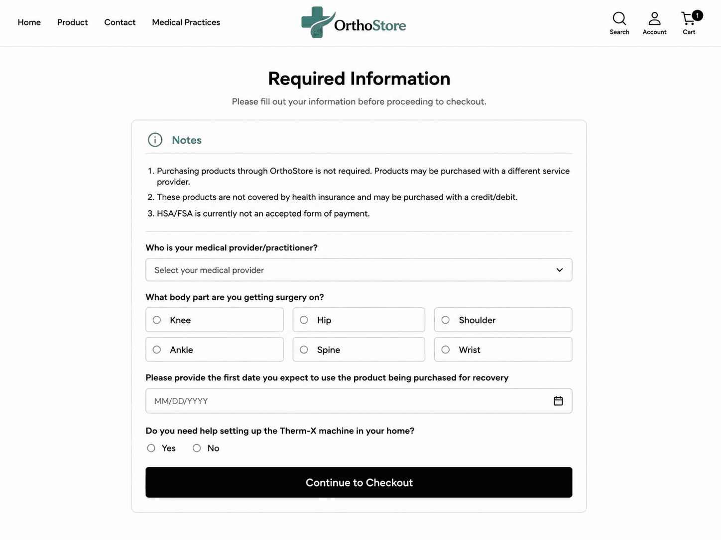 OrthoStore: Healthcare E Commerce Web App