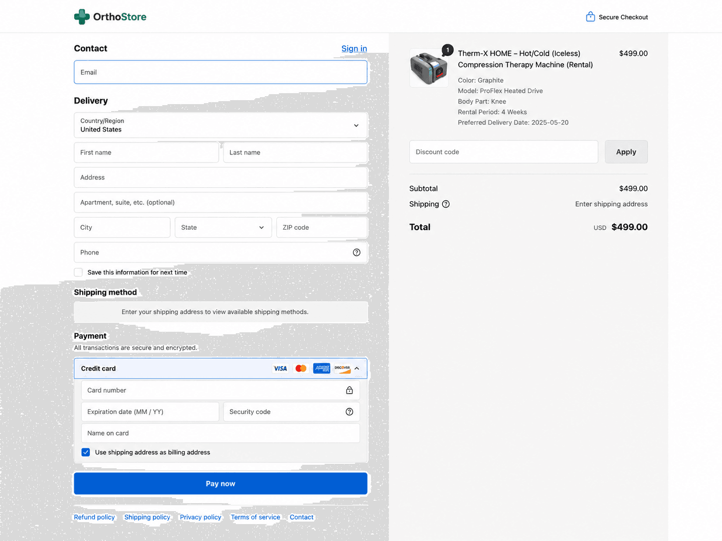 OrthoStore: Healthcare E Commerce Web App