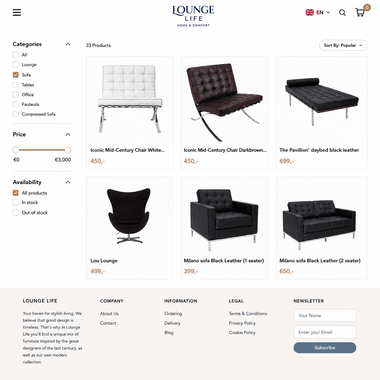 Lounge Life E-Commerce Marketplace