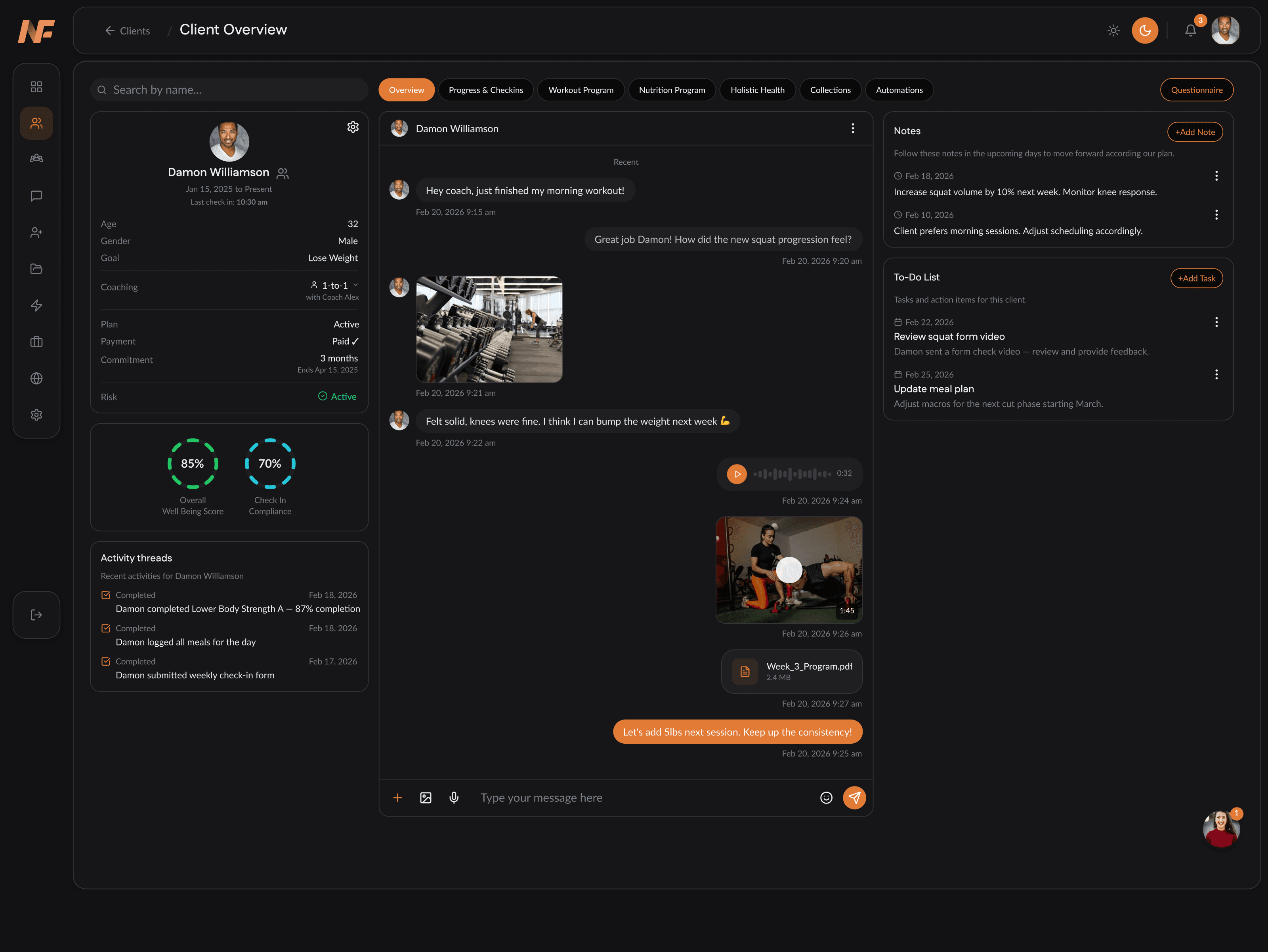 NowFit: Fitness Coaching Platform