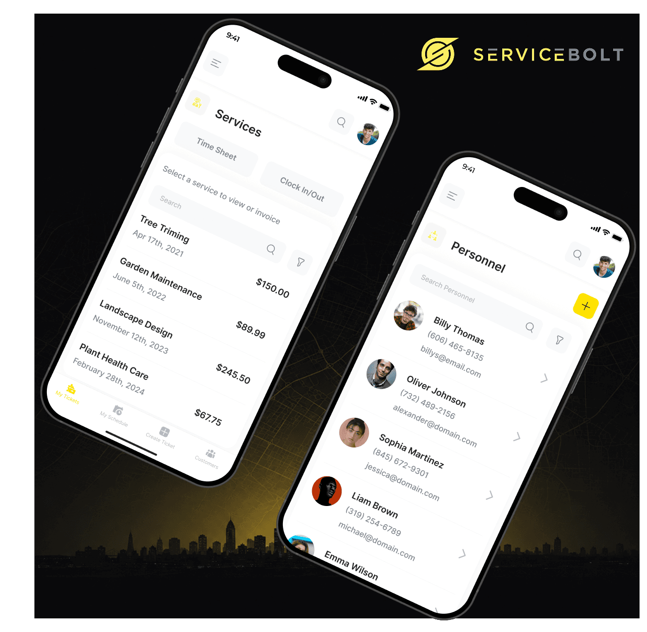 Service Bolt- Customer Management Mobile App