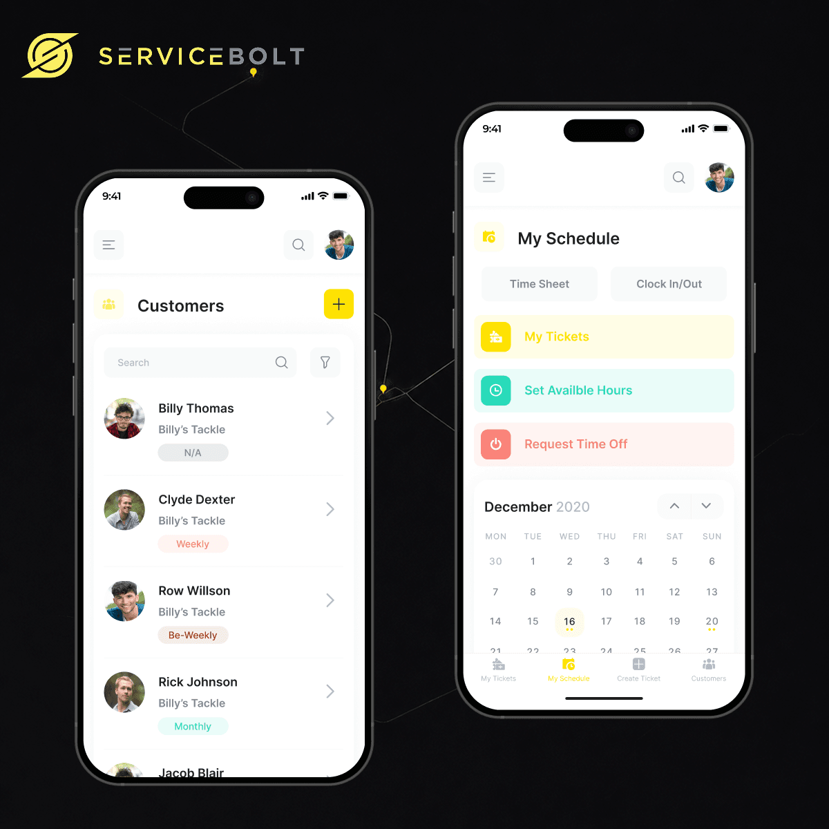Service Bolt- Customer Management Mobile App