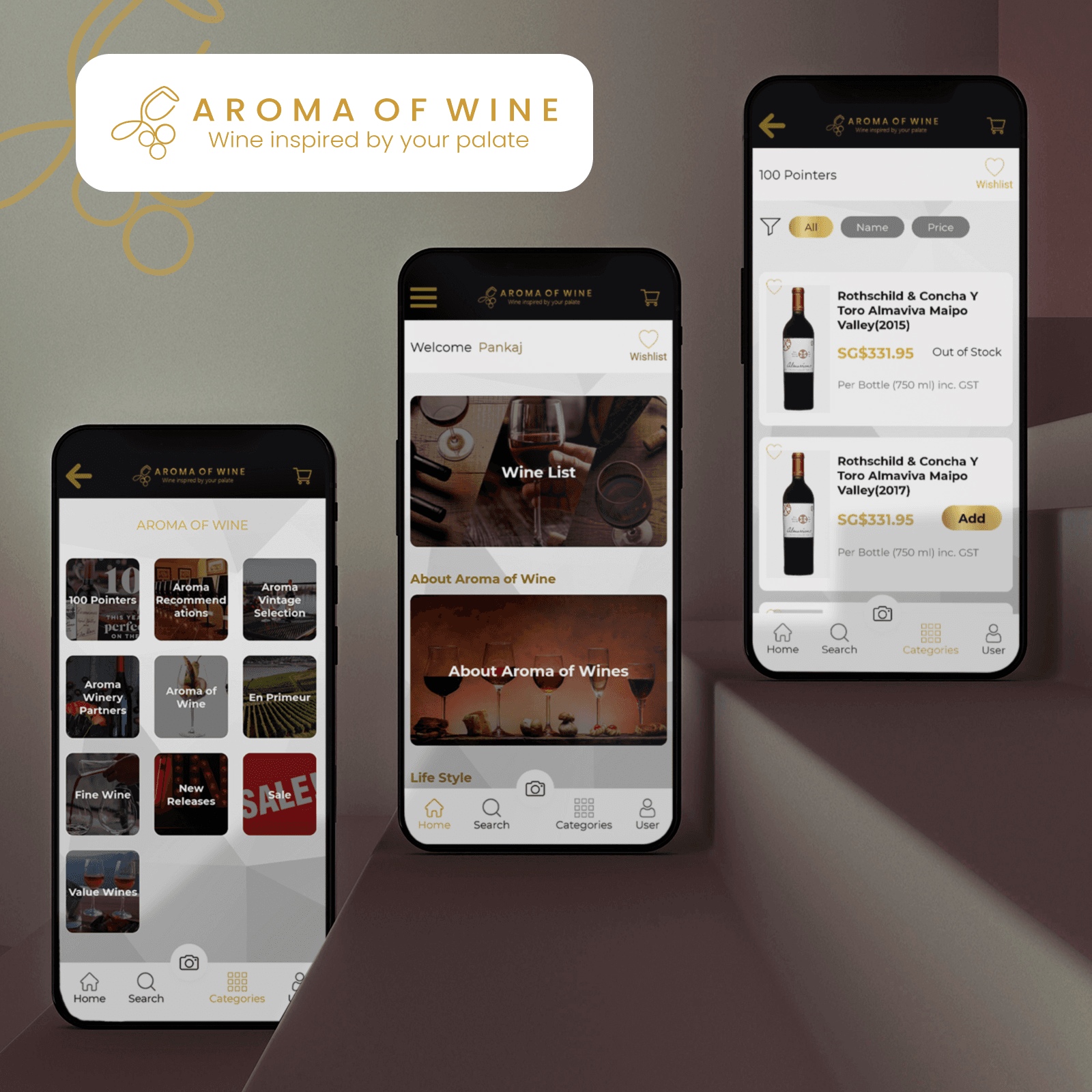 Aroma of Wine E- Commerce Mobile App